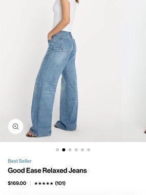 Good American Good Standard Ease Jeans in medium Blue Wash NWT